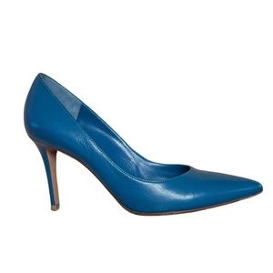 Gianvito Rossi blue leather pointed toe pumps